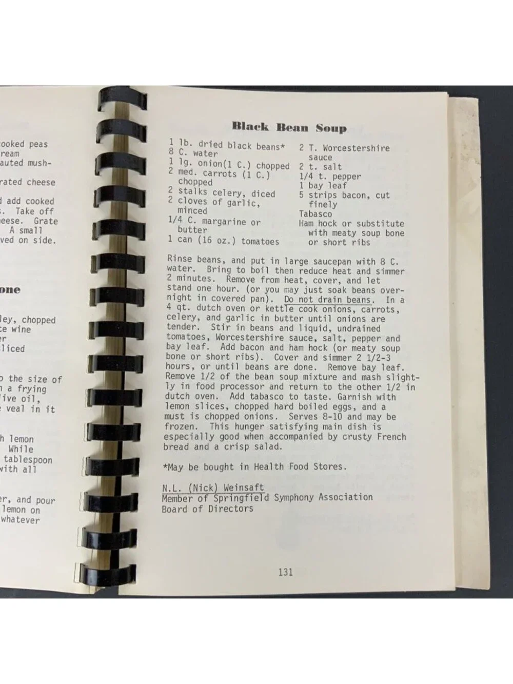 1979 Symphony Of Cooking Cookbook By Springfield Symphony Womens Division